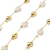 Handmade White Jade Faceted Round Beaded Chains CHC-F021-01G-03-1