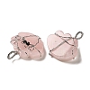 Natural Rose Quartz Copper Wire Wrapped Pendants G-K338-06P-05-2