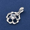 Fine Silver Pave Clear Cubic Zirconia Charms STER-P069-03A-S-2