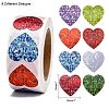 Heart Shaped Stickers Roll X-DIY-K027-A16-3