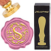 Brass Wax Seal Stamps with Wood Handle AJEW-WH0412-0252-1