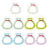 10Pcs 5 Colors Alloy Spring Gate Rings FIND-TA0008-59A-2