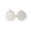 Flat Round Brass Pendant Cabochon Settings KK-K414-14E-S-1