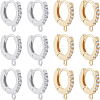 Beebeecraft 12Pcs 2 Colors Brass Micro Pave Clear Cubic Zirconia Huggie Hoop Earring Findings KK-BBC0012-09-1