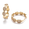 Brass Micro Clear Pave Cubic Zirconia Huggie Hoop Earrings EJEW-F264-21-2