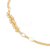 Brass Heart & Round Beaded Link Bracelets for Women BJEW-JB12188-3
