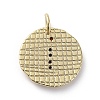 Brass Micro Pave Cubic Zirconia Pendants X-ZIRC-G157-03F-01G-2