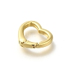 Rack Plating Heart Brass Spring Gate Rings KK-Z086-54G-06-2