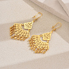 Vintage Square with Teardrop Brass Chandelier Earrings TW9554-5