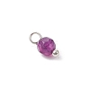 Natural Agate(Dyed & Heated) Faceted Round Charms PALLOY-JF04286-02-4