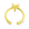 Rack Plating Brass Open Cuff Rings for Women RJEW-F162-01G-Y-3