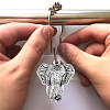 Animal Theme Iron Shower Curtain Rings for Bathroom HJEW-PH01844-4