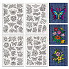 4 Sheets 11.6x8.2 Inch Stick and Stitch Embroidery Patterns DIY-WH0455-043-1