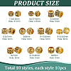 100Pcs 10 Styles Tibetan Style Alloy European Beads MPDL-PH0001-17-2