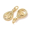 Brass Micro Pave Clear Cubic Zirconia Pendants CU-CBA2907-05B-G-2