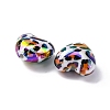 UV Plating Iridescent & Printed Opaque Acrylic Beads PACR-Q003-04B-2