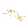 Bowknot Rack Plated Brass Stud Earrings for Women EJEW-Z051-10A-G-2