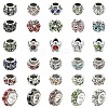 40Pcs 8 Styles Alloy Rhinestone European Beads MPDL-YW0001-04-2