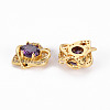 Brass Micro Pave Colorful Cubic Zirconia Pendants X-ZIRC-S068-035-NF-2