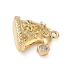 Brass Micro Pave Cubic Zirconia Charms LS-KK-H521-02B-G-2