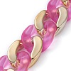 Handmade Golden Plated CCB Plastic & Transparent Acrylic Cuban Link Chains AJEW-JB00681-01-1