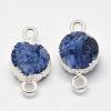 Electroplated Natural & Dyed Druzy Agate Links connectors G-N0168-014A-02-2