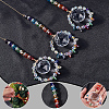 3Pcs Sunflower Copper Wire Glass Hanging Suncatchers HJEW-SP00011-5