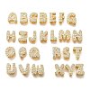 Brass Micro Pave Cubic Zirconia Beads KK-R218-06G-1