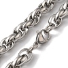 Non-Tarnish 201 Stainless Steel Rope chain Necklaces NJEW-H033-06B-P-2