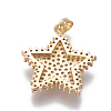 Brass Cubic Zirconia Pendant ZIRC-O030-08G-2