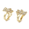 Bear & Star Brass Micro Pave Cubic Zirconia Cuff Earrings for Women EJEW-E310-18G-1