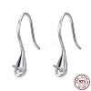 Rhodium Plated Sterling Silver Earring Hooks X-STER-E041-14P-1