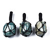 Natural Indian Agate Pendants G-N0326-93G-1