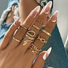 9Pcs Alloy with Rhinestone Finger Rings WG2E3D2-11-1