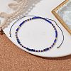 Bohemian Style Natural Lapis Lazuli & Glass Braided Bead Bracelet BJEW-JB10136-04-2