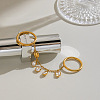 304 Stainless Steel Pave Cubic Zirconia Double Finger Rings VP4247-4