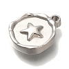 Anti-Tarnish 304 Stainless Steel Pendants STAS-P371-021P-04-2