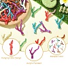 60Pcs 6 Colors Acrylic Pendants OACR-YW0003-18-3