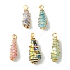 5Pcs Electroplated Natural Quartz Pendants PALLOY-JF03149-1