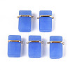 Glass Rectangle Links Connector Charms GLAA-T023-42C-1