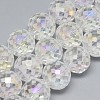 Electroplate Glass Beads Strands EGLA-Q086-12mm-07-WH-1