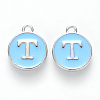 Platinum Plated Alloy Enamel Charms X-ENAM-S118-04T-P-1