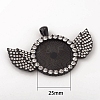 Alloy Pendant Cabochon Setting ALRI-WH0005-11YH-2