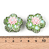 Flower Shape Polymer Clay Rhinestone Beads CLAY-U023-01D-3