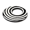 Black and White Stitching Acrylic Pendants OACR-S144-02B-2