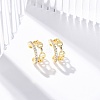 Rack Plating Brass Micro Pave Clear Cubic Zirconia Cuff Earrings EJEW-H147-03G-1