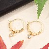 Brass Micro Pave Clear Cubic Zirconia Hoop Earrings EJEW-U040-02G-3