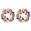 Flower Wreath Colorful Rhinestone Brooch JEWB-WH0026-19-1