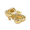 Brass Clear Cubic Zirconia Connector Charms/Links FIND-L019-07G-01-2