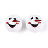 Christmas Printed Opaque Acrylic Round Beads OACR-T029-08C-1